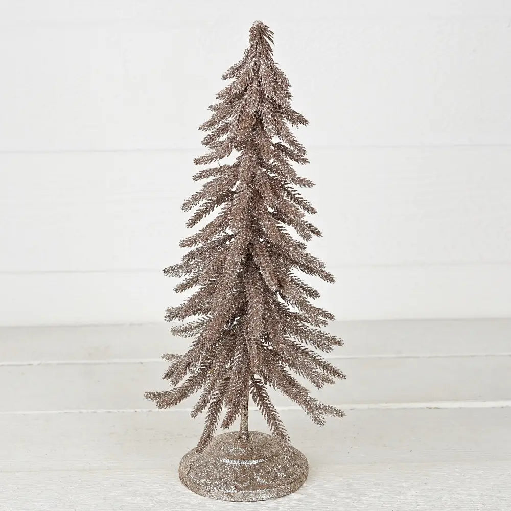 Champagne Glittered Twiggy Pine Tree