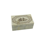 American Frigate Scrimshaw Bone Box - Foundation Goods