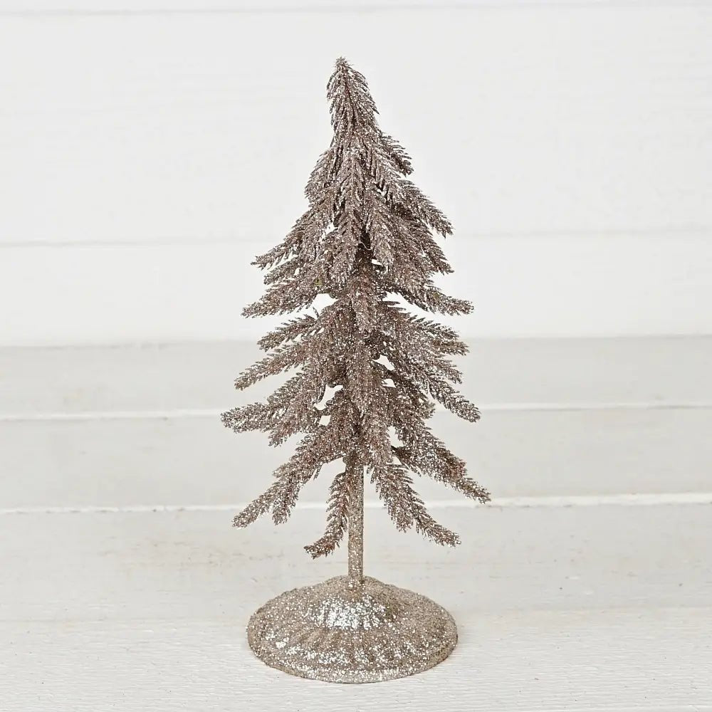 Champagne Glittered Twiggy Pine Tree - Foundation Goods