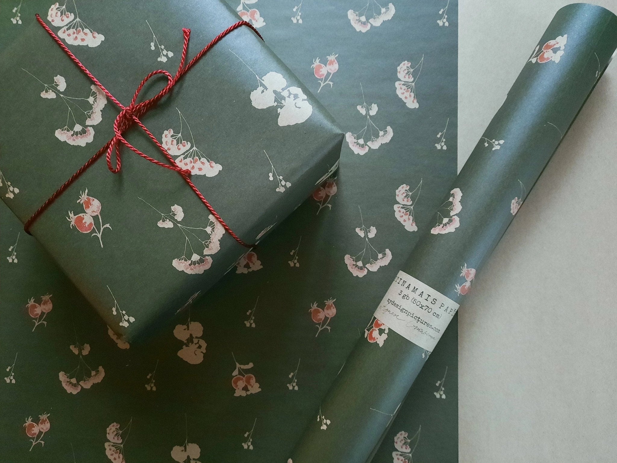 Deep Green Floral Wrapping Paper - Foundation Goods