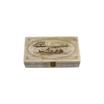 Hunting Fin Back Whales Scrimshaw Bone Box - Foundation Goods