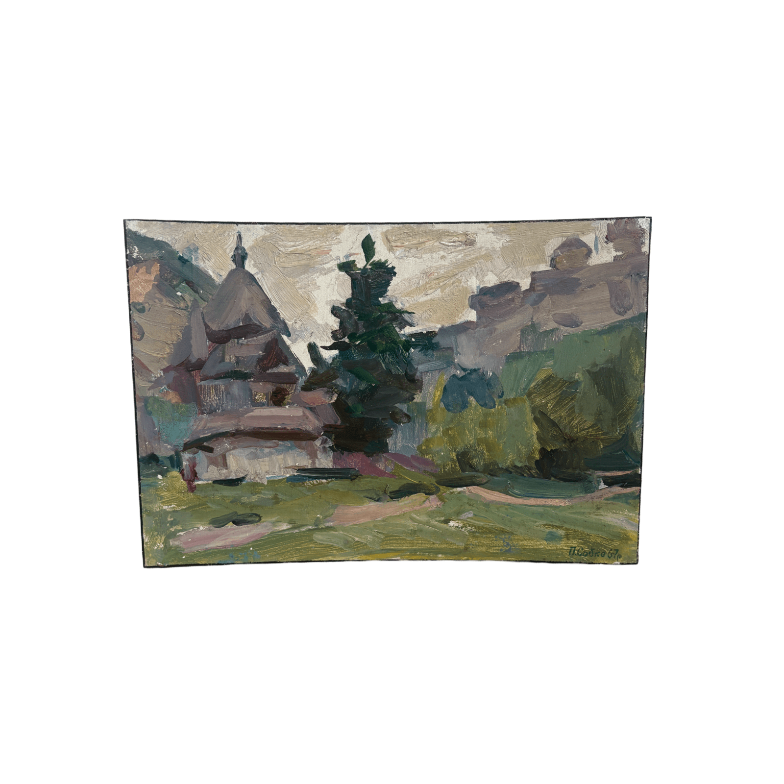 "Hut in the Woods" Antique Painting - Foundation Goods