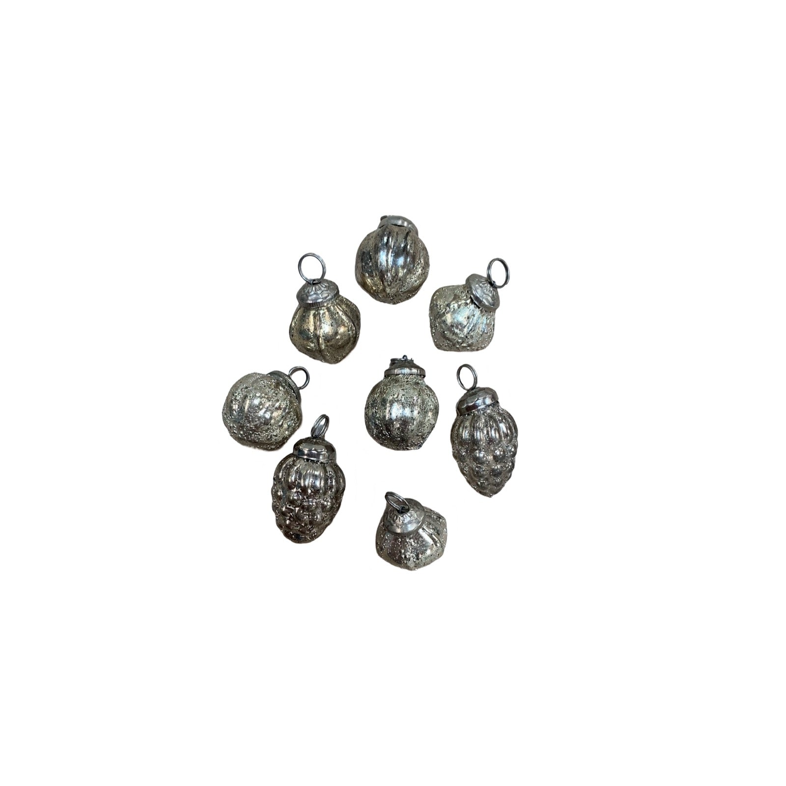 Mini Embossed Mercury Glass Ornaments - Foundation Goods