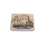 Schooner America Etched Scrimshaw Bone Box - Foundation Goods