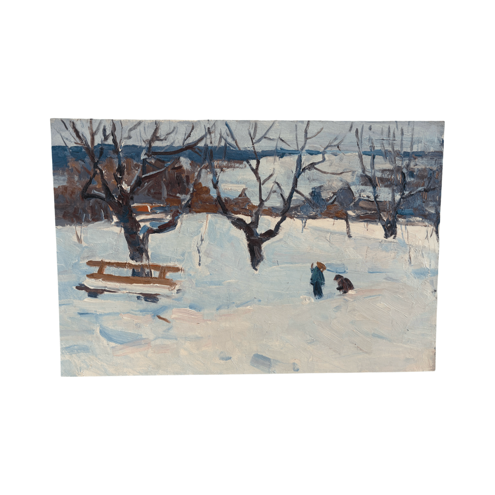 "Snow Play" Antique Painting - Foundation Goods